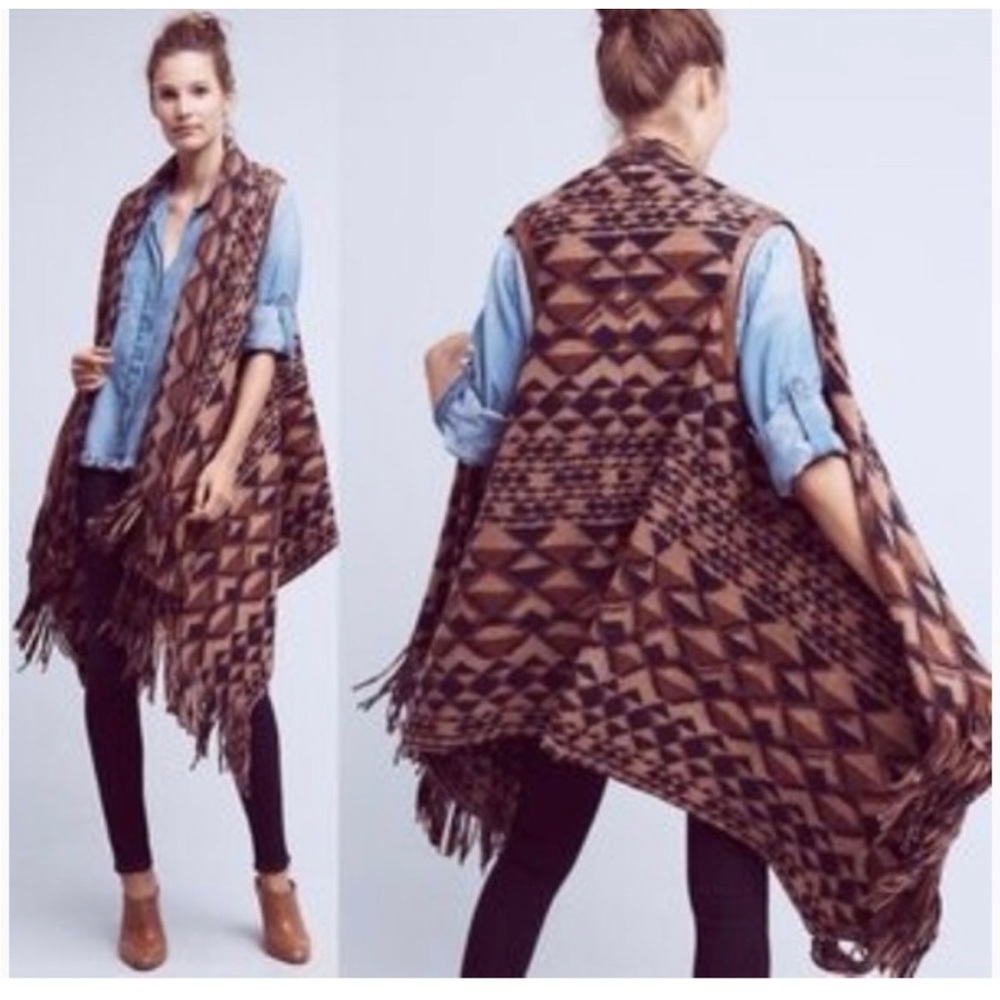 Anthropologie Plenty by Tracey Reese Open Vest/Shacket